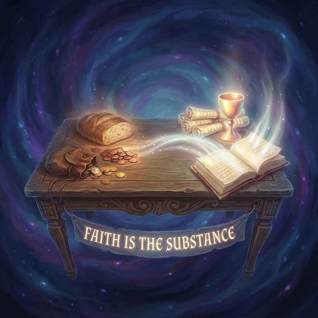 A mystical business table between realms