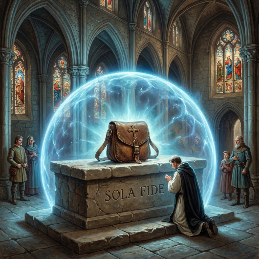 Tithing pouch creating a protective shield